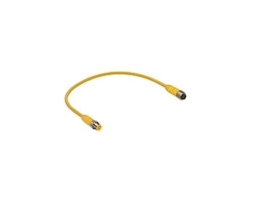LUMBERG AUTOMATION  600002327  RST4RKT4637/2M   M12 Micro actuator/sensor cordset, double-ended, 4-poles, male straight to female straight connector with self-locking thread and yellow TPE 18 gauge molded cable, IEC color code. cable length: 2M