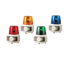 PATLITE USA CORPORATION RT-120VF-R+FV001  Rotating warning light with 4-channel MP3 field programmable annunciator. Red LED