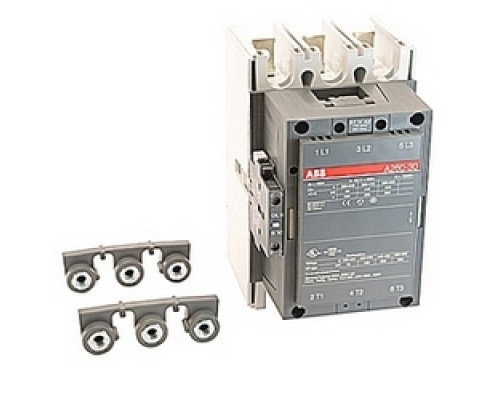 ABB  A260-30-11-34   3 pole, 400 amp, non-reversing across the line contactor with 208V AC coil and 1 NO and 1 NC auxiliary contacts