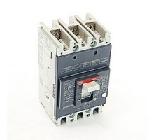 ABB  A1N050TW   3 pole, 50 amps rated at 240V AC and 250V DC, fixed trip point molded case circuit breaker, with a thermal magnetic trip device and 25kA at 240V AC and 10kA at 250V DC interrupt current rating