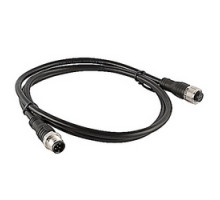 ABB  2TLA020056R2000   Extension cable 1 meter, black PVC jacket with straight 5 pole M12 male/female connectors, 22AWG conductors, overall braid shield
