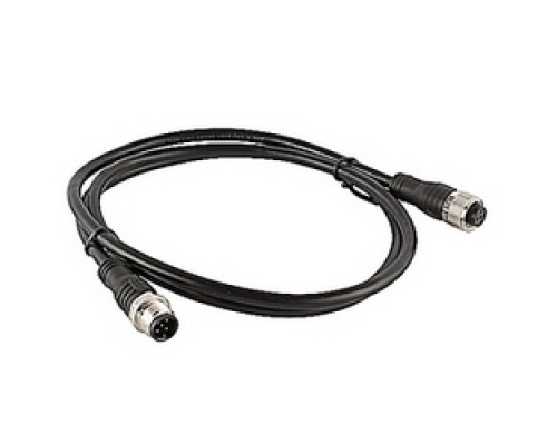 ABB  2TLA020056R2000   Extension cable 1 meter, black PVC jacket with straight 5 pole M12 male/female connectors, 22AWG conductors, overall braid shield