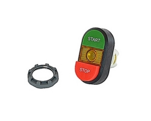 ABB  MPD15-11Y   Modular green and red illuminated double pushbutton with START/STOP markings, yellow indicator light and 22mm mounting