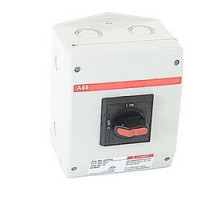 ABB  EOT45U3P3-1S   3 pole, 45 amps rated at 600 V AC, UL 508, enclosed non-fusible disconnect switch in a UL/NEMA 3R/12 plastic enclosure