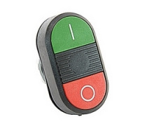 ABB  MPD2-11B   Modular green and red non-illuminated double pushbutton with I/O markings and 22mm mounting