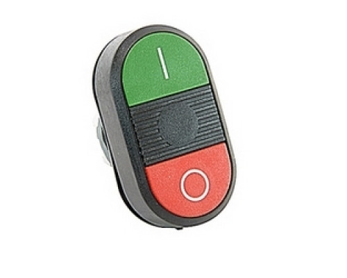 ABB  MPD2-11B   Modular green and red non-illuminated double pushbutton with I/O markings and 22mm mounting