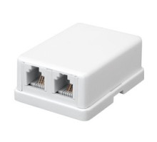 VANCO  CMTJ42W                 Color Mate Surface Mount Jack, Type: Dual Jack Type: 4-Conductor & Color: White