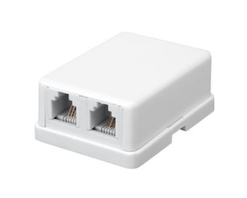 VANCO  CMTJ42W                 Color Mate Surface Mount Jack, Type: Dual Jack Type: 4-Conductor & Color: White