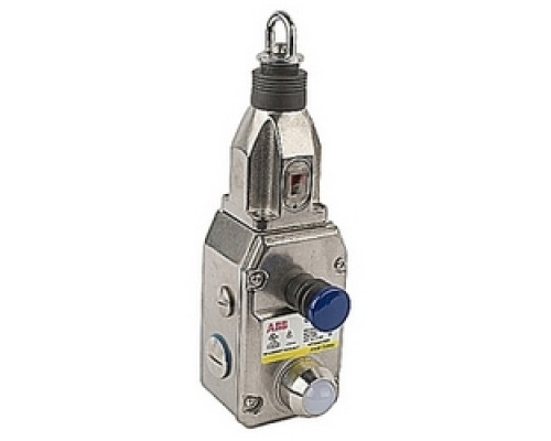 ABB  2TLA050202R1323   Standard duty stainless steel safety pull switch offering protection to 100 meters, NPT connector, ESTOP button and LED, 2NC and 2NO contacts at 110 V AC