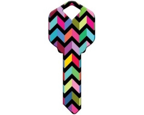 HOWARD KEYS  KW-HK45                 Decorative Key Blank, Kwikset, Chevron Design