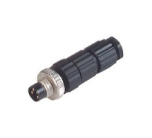 HIRSCHMANN  933407100   ELST 4008 V; Straight Cable Plug, unassembled, strain relief by means of clamping cage, 4 contacts, male, M9.5x1, 3A 20V AC/DC, black housing