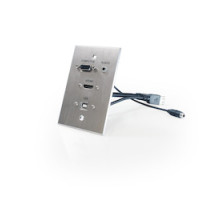 COMPREHENSIVE CONNECTIVITY WPPT-HVAB1-AC         HDMI, VGA, 3.5mm Audio, USB-B to USB-A, single-gang wall plate pass through with pigtails, Aluminum