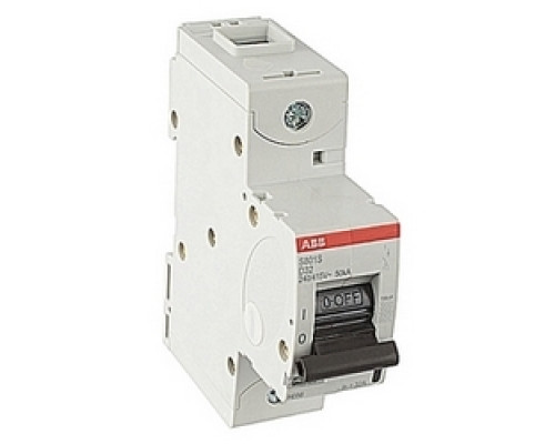 ABB  S801S-D32   1 pole, S800, 32 amp screw terminated miniature circuit breaker with a D tripping characteristic