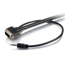 C2G  CG50227  CG50227                 Audio/Video Monitor Cable, In-Wall, VGA Male/3.5 MM Stereo Male to VGA Male/3.5 MM Stereo Male, 2048 x 1536 Resolution, 75 Ohm Impedance, 30 Volt, CMG Rated, 15’ Length, Black