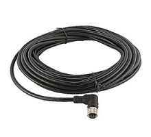 ABB  2TLA020056R1100   Cable single ended 10 meter black PVC jacket with angled 5 pole M12 female molded connector, 22AWG conductors, overall braid shield