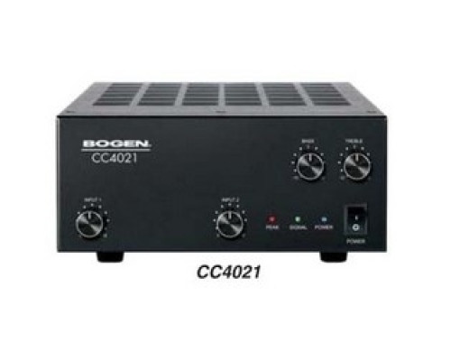 BOGEN  CC4021                 Compact Mixer Amplifier, 2-Input, Priority Level, 80 Hertz to 20 Kilohertz, 24 Volt DC 3 Ampere External Supply, 40 Watt Output