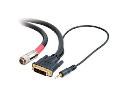 C2G  42433  CG42433                 Digital Audio Passive Flying Lead, DVID Single Link Male to 3.5 MM RapidRun 19-Pin DIN Male, 30 Volt, 100 Ohm, 28 AWG Tinned Copper, CL2 Rated, 6’ Length, PVC Black Jacket