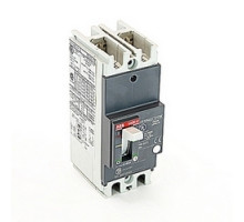 ABB  A1N060TW-2   2 pole, 60 amps rated at 240V AC and 250V DC, fixed trip point molded case circuit breaker, with a thermal magnetic trip device and 25kA at 240V AC and 10kA at 250V DC interrupt current rating