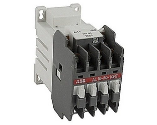 ABB  AL163010RT-81   30 amp DC controlled 3 pole ring tongue contactor with a 24V DC coil and 1 NO auxiliary contact