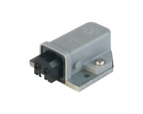 HIRSCHMANN  930329106   STAKAP 2 grey; Surface mounted Socket with cast baseplate, 2 contacts + PE, female, 16A 250V AC, 10A 250V DC