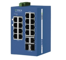 ADVANTECH SEC318-2SFP-T  18-Port Lite-Managed Industrial Ethernet Switch, 16-port 10/100Mbps + 2-port GbE Combo SFP or Copper , eWorx, IEEE 802.1p QoS, Temp -40 to 75C