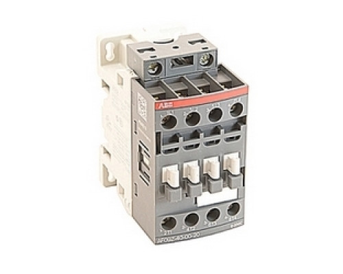 ABB  AF09Z-40-00-20   4 pole, 25 amp, non-reversing across the line contactor with 12-20V DC coil and no auxiliary contacts