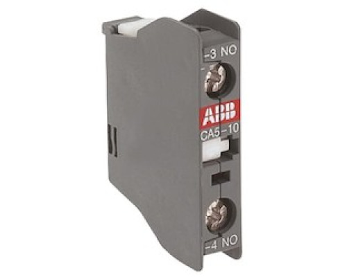 ABB  CC5-10   1 NO front mounted instantaneous auxiliary contact block for A9-A40, T/AL9-T/AL40, A45-A110, AF45, AF110, AE45-AE75, TAE45 - TAE75 contactors