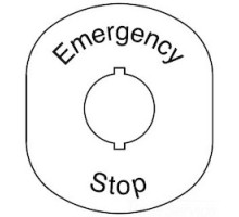 ABB  MA6-1026   Emergency Stop Legend Plates Yellow Back, Black Text Horizontal