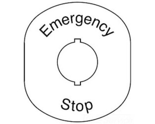 ABB  MA6-1026   Emergency Stop Legend Plates Yellow Back, Black Text Horizontal