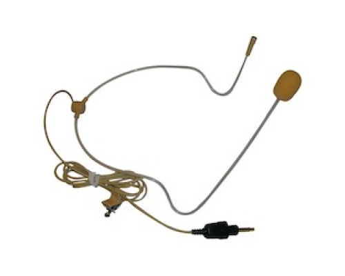 TOA ELECTRONICS INC  Q-HM-22                 Headworn Microphone, Omnidirectional, Electret Condenser, 120 dB SPL, 2 to 10 Volt, 14 to 25 Microampere, 40 Hertz to 18 Kilohertz, 4400 Ohm, 1200 MM Length Cable, Beige