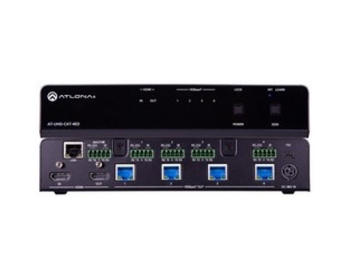 ATLONA TECHNOLOGIES  AT-UHD-CAT-4ED                 4K/UHD Four-Output HDMI to HDBaseT Extended Distance Distribution Amplifier