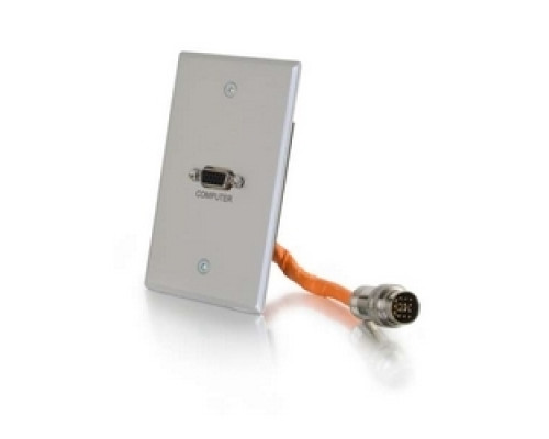C2G  60094  CG60094                 Multi-Format Wallplate, 1-Gang, VGA Female to RapidRun 15-Pin Male, Aluminum