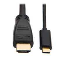 TRIPP LITE  U444-015-H4K6BM                 USB-C to HDMI Adapter Cable, 4K 60Hz, HDCP 2.2, Mid-Cable Adapter, Black, 15 ft.