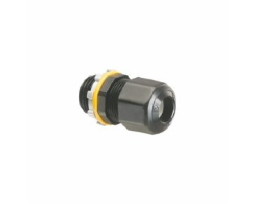 ARLINGTON INDUSTRIES  LPCG50                 Low-profile non-metallic, liquid-tight, oil-tight, and gray strain relief cord connector furnished with a sealing ring and locknut. Supports .200 to .472 cord range with a 1/2 inch trade size.