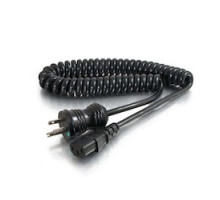 C2G  CG48065  48065                 6 ft. 18AWG Hospital Power Cord Coiled, 5-15P-C13, Black