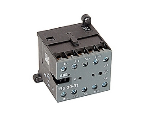 ABB  B6-30-01-84   Mini Contactor, Non Rev, 3Pole, 12A, 1NC Aux Cont 110-127 V AC Coil