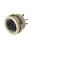 HIRSCHMANN  930953517   MAB 5100 S grey; Panel-mounted Socket with locking screw, solder joint, not shielded, 5 contacts, female, DIN 41 524, 4A 34V AC/DC