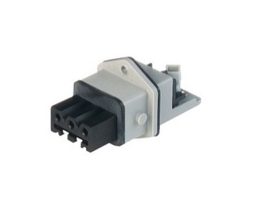 HIRSCHMANN  932142106   STAKEI 3 N grey; Panel-mounted Socket, added gasket, 3 contacts + PE, female, 16A 400V AC, 10A 250V DC