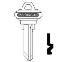 SCHLAGE ALLEGION BRAND  35-131-E-XQ06-878         Door Lock Cylinder Key Blank, Classic, Conventional, Plain Bow, 6-Pin Cylinder, E Keyway, Nickel Silver, With DO NOT DUPLICATE Stamp