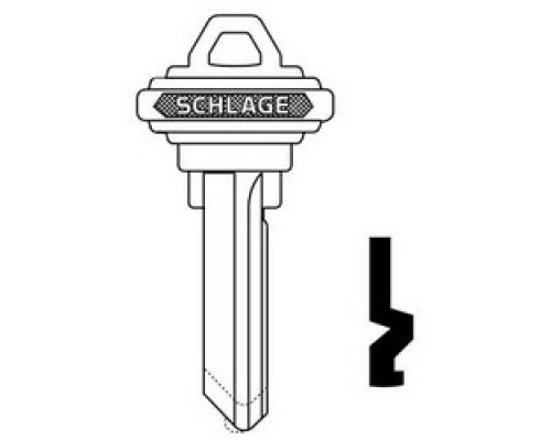 SCHLAGE ALLEGION BRAND  35-131-E-XQ06-878         Door Lock Cylinder Key Blank, Classic, Conventional, Plain Bow, 6-Pin Cylinder, E Keyway, Nickel Silver, With DO NOT DUPLICATE Stamp