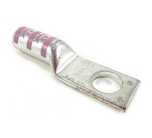 THOMAS & BETTS  54950BE                 Copper One-Hole Lug, Long Barrel, Blind End, Max 35kV, Wire Size 1/0 AWG, 1/2 in Bolt Size, Tin Plated, Die Code 42, Pink