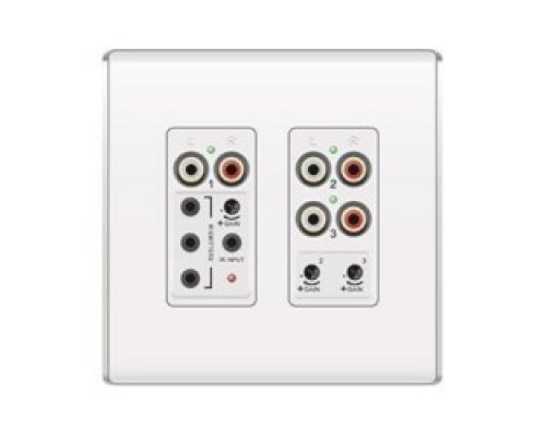 ON-Q/LEGRAND  AU1011-WH                 Triple Source Input, Flush Mount, RJ45 Connector, 3.5 MM Stereo Audio Jack, 24 Volt DC, White, For Audio System