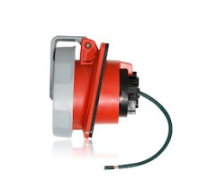 LEVITON  330R7WLEV                 30 Amp, 480 Volt 3-Phase, 2P, 3W, LEV Series North American-Rated IEC 60309-1 & 60309-2 Pin & Sleeve Receptacle, Industrial Grade, IP66/IP67/IP68/IP69K, Watertight - Red