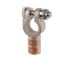 THOMAS & BETTS  BAC20SNBT                 Heavy Duty Battery Connector, Copper Tin-plated Straight For Negative Post Using 2/0 Gauge Battery Cable, Die Color Code Orange