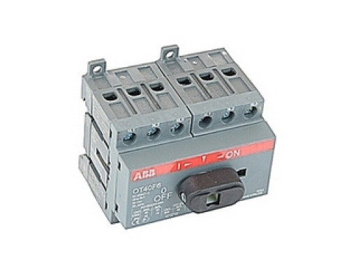 ABB  OT40F6   6 pole, 40 amps rated at 600 V AC, UL 508, open non-fusible disconnect switch