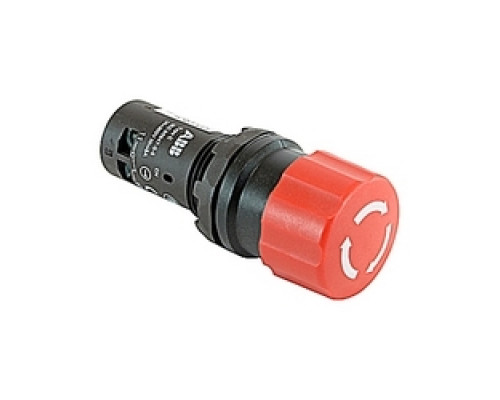 ABB  CE3T-10R-01   E Stop Push Button 30mm Twist Rel Non Illum Red 1NC