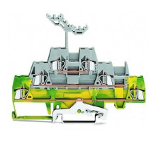 WAGO CORPORATION  280-557   TRIPLE DECK TERMINAL BLOCK GRND/2XTHROUGH 28-12AWG GREEN/GRAY/GRAY