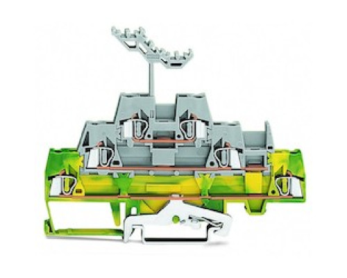 WAGO CORPORATION  280-557   TRIPLE DECK TERMINAL BLOCK GRND/2XTHROUGH 28-12AWG GREEN/GRAY/GRAY