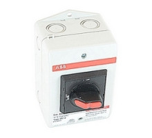 ABB  EOT16U3P3-1S   3 pole, 16 amps rated at 600 V AC, UL 508, enclosed non-fusible disconnect switch in a UL/NEMA 3R/12 plastic enclosure