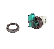 ABB  M2SS4-11G   Modular 2 position selector switch with green illuminated actuator and 22mm mounting, actuator position is maintained at B and C